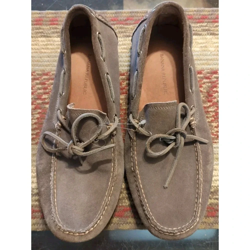 Men's Banana Republic Grey‎ Gray Suede Leather Driving Moccasins Loafers Size 9M